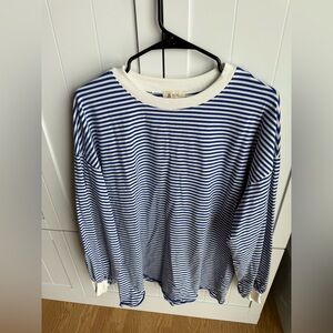 Women’s Blue & White Striped Long Sleeve Shirt